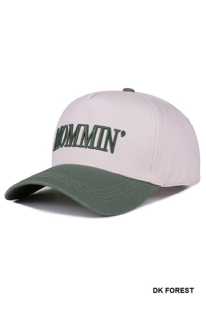 `.0724 Mommin' Two Tone Canvas Cotton Cap SI-28390: DENIM-189440 / OS