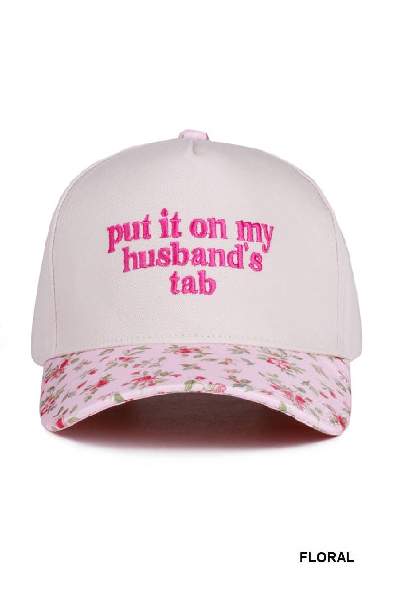 `.Put It On My Husband's Tab Two Tone Canvas Cotton: RED-183860 / OS