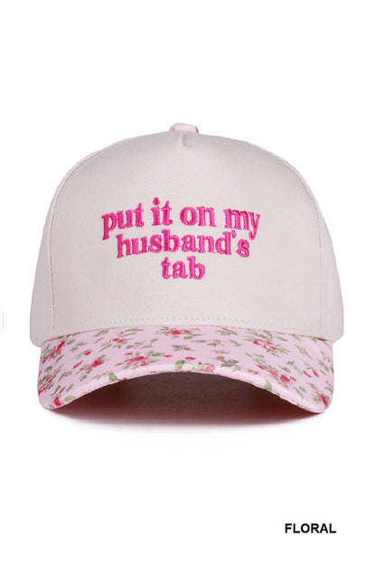 `.Put It On My Husband's Tab Two Tone Canvas Cotton: RED-183860 / OS