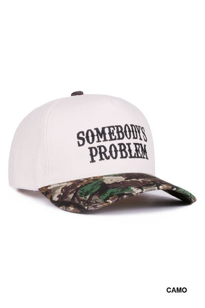 `.0731 Somebody's Problem Two Tone Canvas Cotton Cap SI-28471: ASH MOCHA-186973 / OS