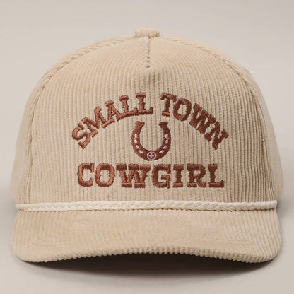 SMALL TOWN COWGIRL Corduroy Rope Trucker Hat: SAGE / One Size