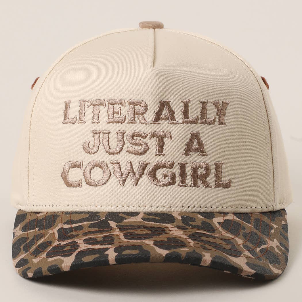 LITERALLY JUST A COWGIRL Leopard Trucker Hat: LEOPARD-RED / One Size