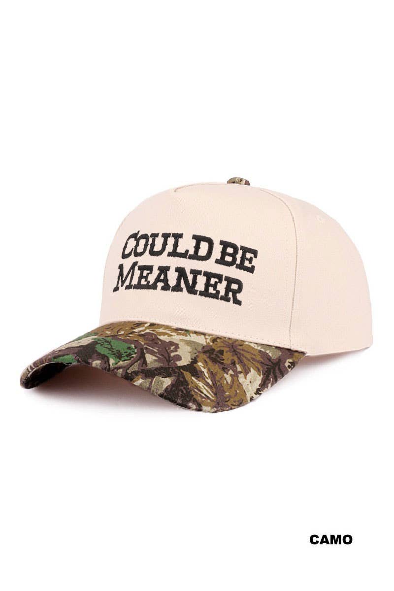 .1208 Could Be Meaner Two Tone Cotton Cap SI-29120: BLACK-192076 / OS
