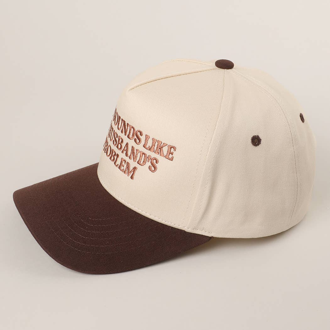 THAT SOUNDS LIKE..Embroidered Two-Tone Trucker Hat: BURGUNDY / One Size