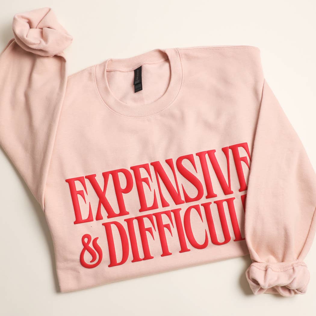 EXPENSIVE & DIFFICULT PUFF MIDWEIGHT Sweatshirt: BROWN SAVANA / XL