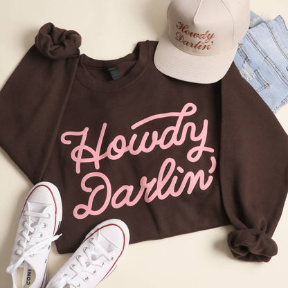 HOWDY DARLIN' Heavyweight Crewneck Sweatshirt: GARNET / S