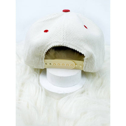 Two Tone Corduroy Snap Back Baseball Cap: BROWN/CREAM / ONE(6)