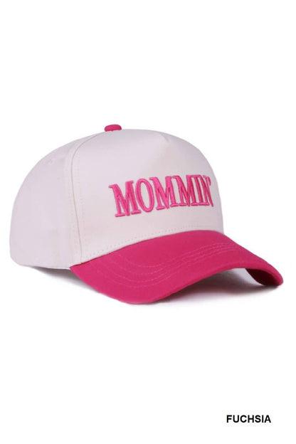 `.0724 Mommin' Two Tone Canvas Cotton Cap SI-28390: DENIM-189440 / OS