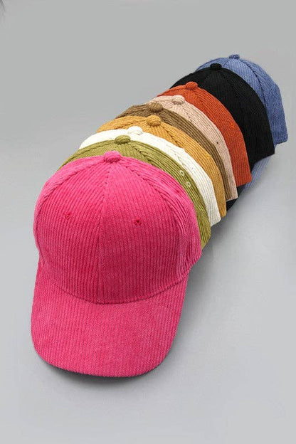 PLAIN CORDUROY BASEBALL CAP | 40CP016: MAUVE