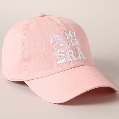 Embroidered Letters In My Lover Era Baseball Cap: Pink / ONE SIZE