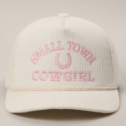 SMALL TOWN COWGIRL Corduroy Rope Trucker Hat: SAGE / One Size