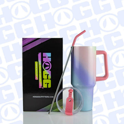 40oz SUBLIMATION CLEAR TRAVELER TUMBLER: OMBRE PINK