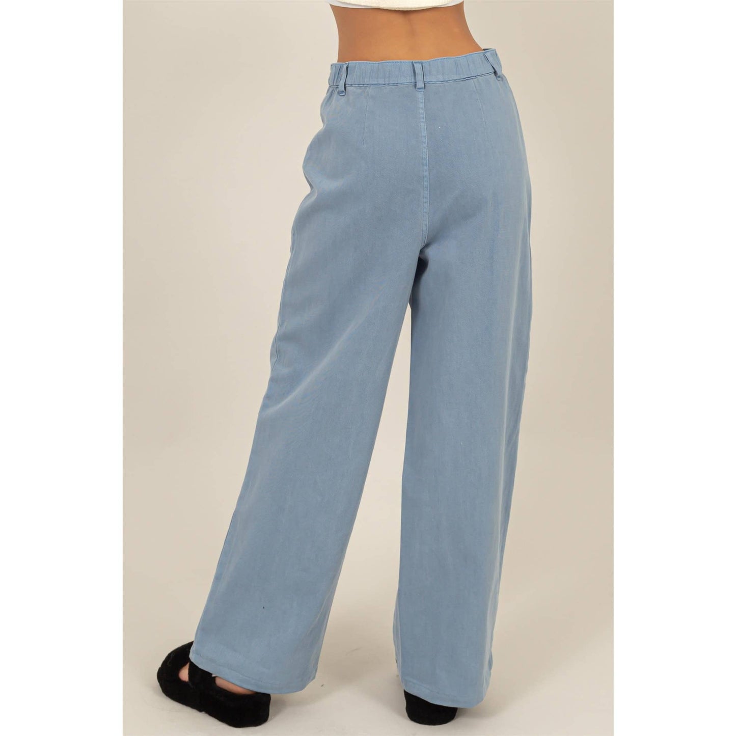 High Waist Wide Leg Pants: BLACK / S-M-L(2-2-2)