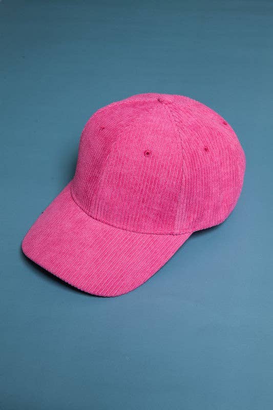 PLAIN CORDUROY BASEBALL CAP | 40CP016: MAUVE