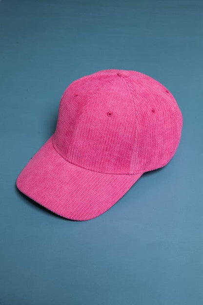 PLAIN CORDUROY BASEBALL CAP | 40CP016: MAUVE