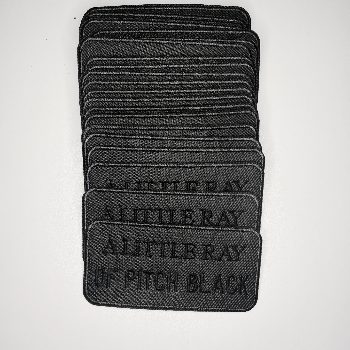 4" A Little Ray of PITCH BLACK -  Embroidered Hat Patch: Embroidered Patch