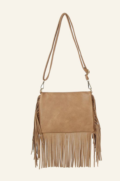 Envelope Flap Fringe Crossbody Bag: MC