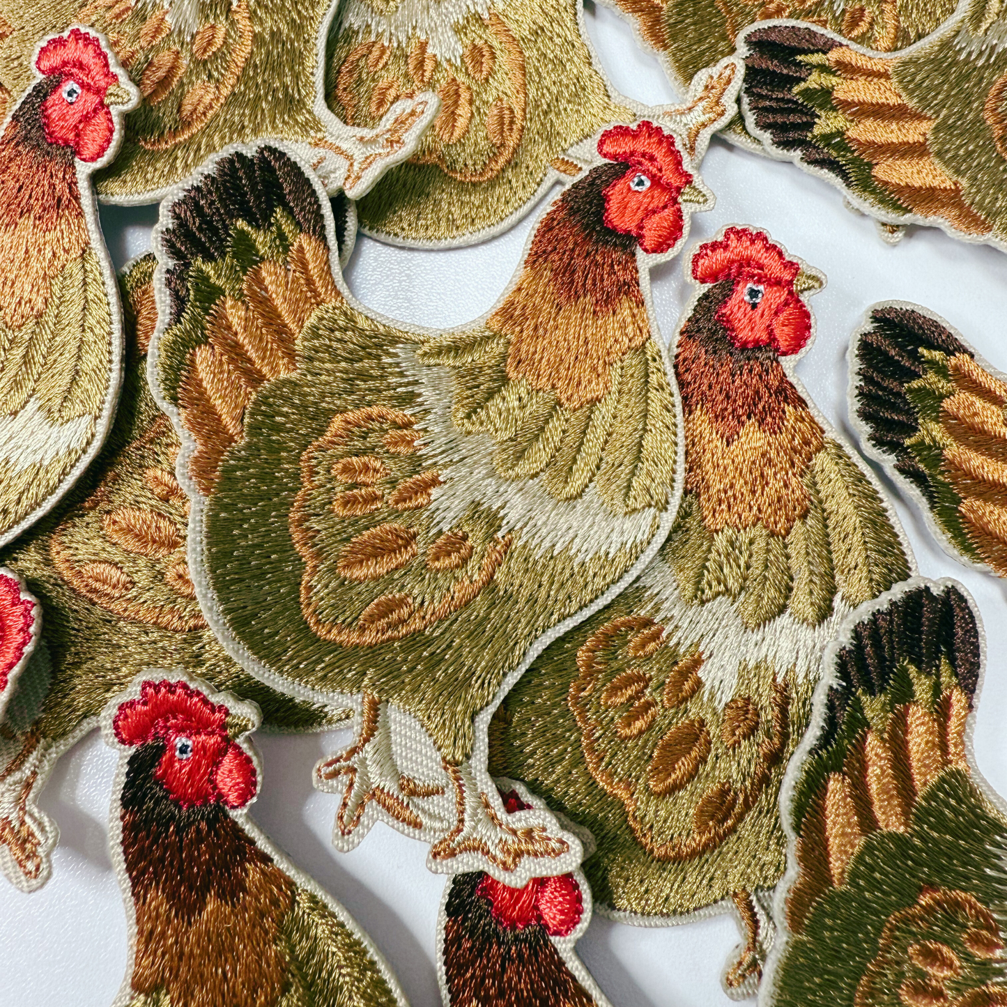 3" Chicken -  Embroidered Hat Patch: Embroidered Patch