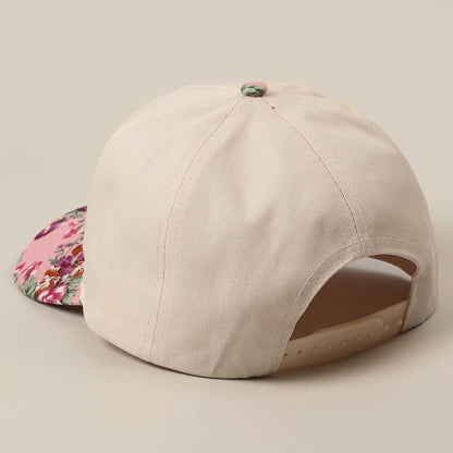 HOWDY Darlin' Embroidery Patch Floral Two-Tone Hat: Pink / ONE SIZE