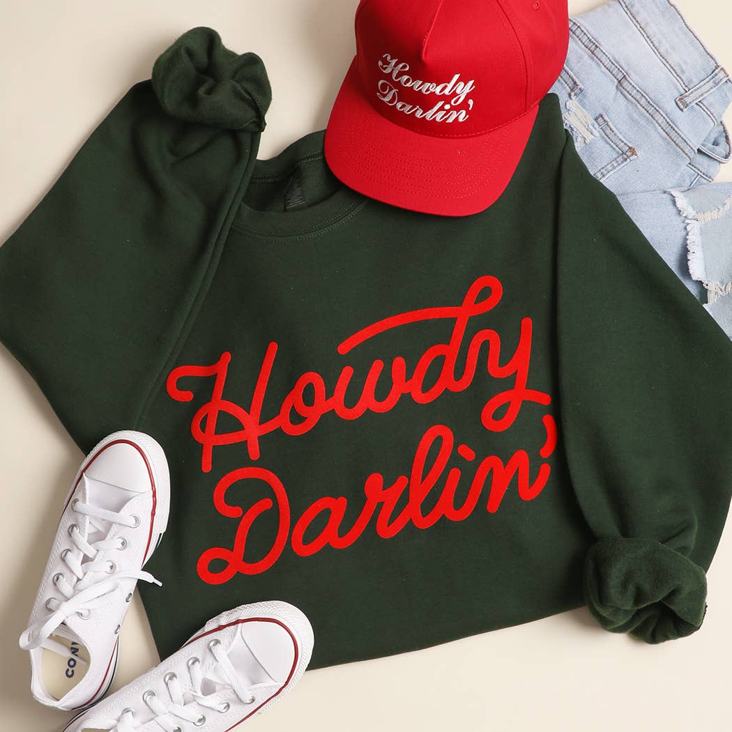 HOWDY DARLIN' Heavyweight Crewneck Sweatshirt: GARNET / XL