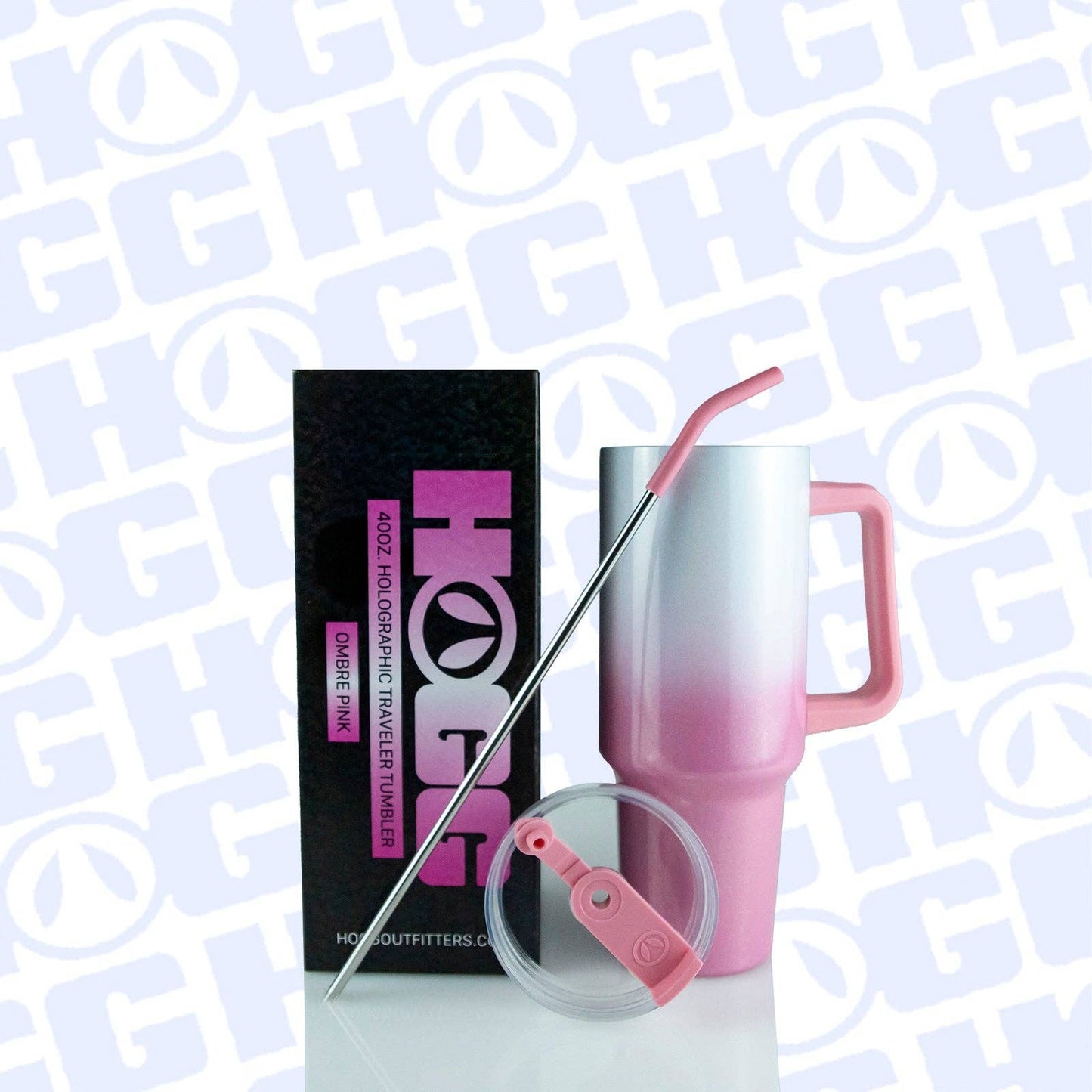 40oz SUBLIMATION CLEAR TRAVELER TUMBLER: WHITE