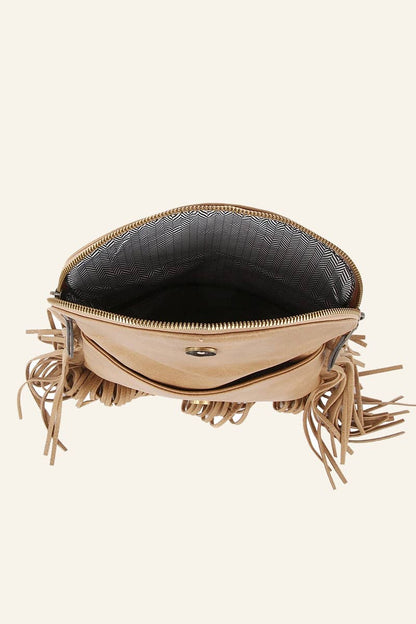 Envelope Flap Fringe Crossbody Bag: MC