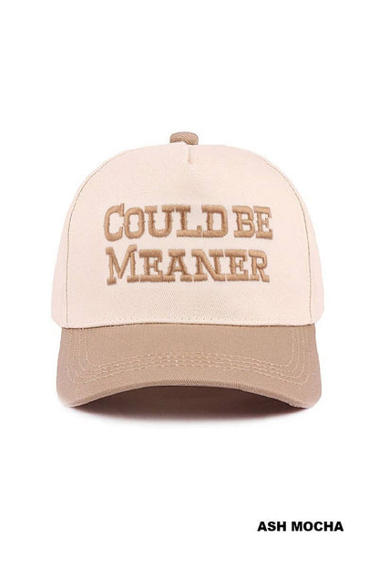 .1208 Could Be Meaner Two Tone Cotton Cap SI-29120: BLACK-192076 / OS