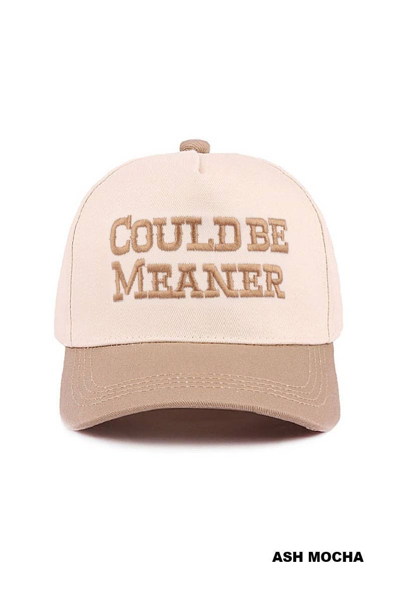 .1208 Could Be Meaner Two Tone Cotton Cap SI-29120: ASH MOCHA-192075 / OS