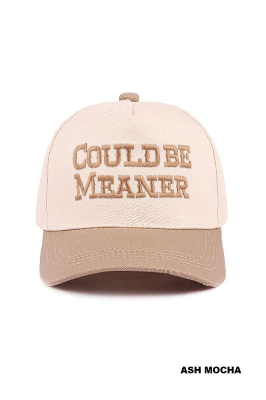 .1208 Could Be Meaner Two Tone Cotton Cap SI-29120: ASH MOCHA-192075 / OS