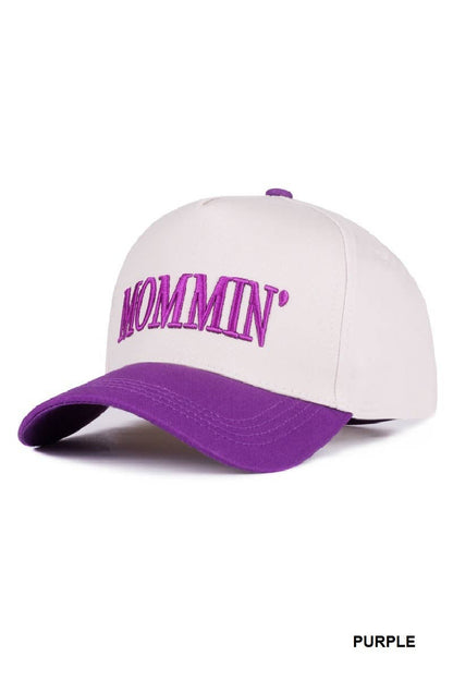 `.0724 Mommin' Two Tone Canvas Cotton Cap SI-28390: DENIM-189440 / OS