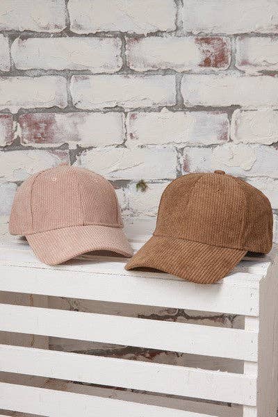 PLAIN CORDUROY BASEBALL CAP | 40CP016: MAUVE