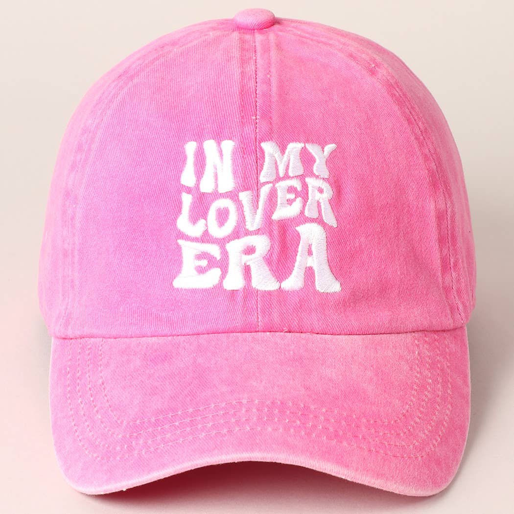Embroidered Letters In My Lover Era Baseball Cap: Pink / ONE SIZE