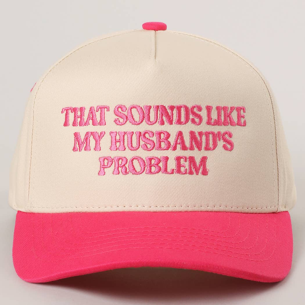 THAT SOUNDS LIKE..Embroidered Two-Tone Trucker Hat: BURGUNDY / One Size