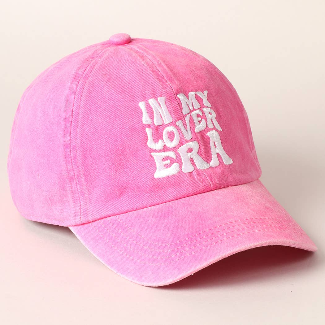 Embroidered Letters In My Lover Era Baseball Cap: Pink / ONE SIZE