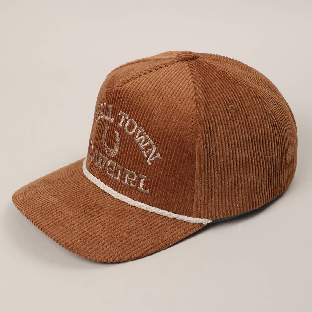 SMALL TOWN COWGIRL Corduroy Rope Trucker Hat: SAGE / One Size
