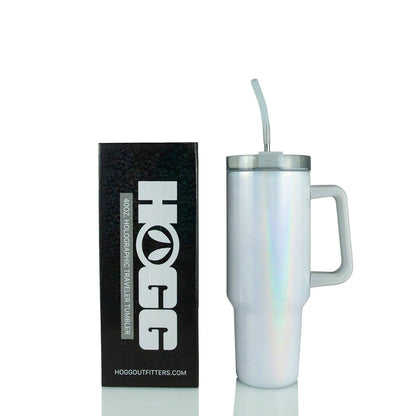 40oz SUBLIMATION CLEAR TRAVELER TUMBLER: WHITE