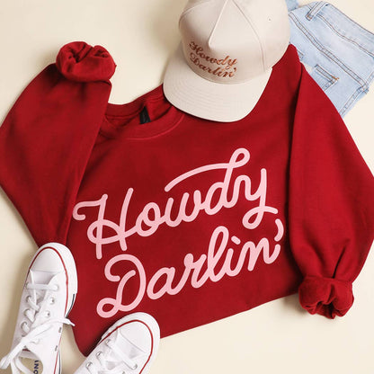 HOWDY DARLIN' Heavyweight Crewneck Sweatshirt: GARNET / S