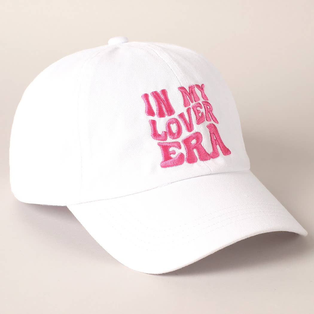 Embroidered Letters In My Lover Era Baseball Cap: Pink / ONE SIZE