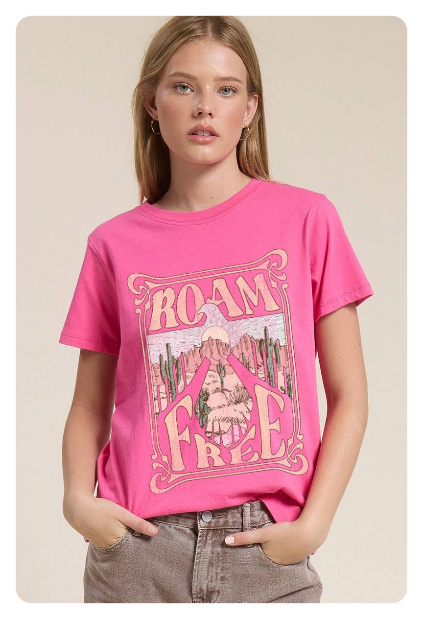 Roam Free Thunderbird Desert Graphic Premium Cotton Reg Tee: BONE / S